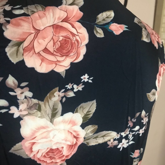 Chiffon Navy Floral hi-low dress - Picture 7 of 7